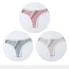 Bragas de mujer, Tanga de encaje Sexy, bragas de algodón suave para mujer, ropa interior antibacteriana de seda de morera con espalda en T, 3 unids/set