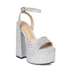Dress Shoes Sandals MStacchi Crystal Platform Sandals High Heels Wedding Shoes Summer Peep Toe Women Sandals Sexy Party Thick Bottom Chunky Sandals 220117