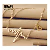Hanger kettingen punk hangers voor vrouwen elektrocardiogram stijl goud sier geplaatste mode sieraden cadeau 100 pc's/lot drop levering dhr4r