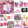 Dekoracja imprezowa 92PCS/LOT PINK ARON BALLONS ŁUM BABY SHOWERH BRIFIN BRIFIND DECO Deco Pravours Pastel T200612 Drop dostawa DH48L