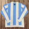 Koszulki piłkarskie z długim rękawem Retro piłka nożna Maradona Caniggia Football Shirt Batistuta Riquelme Ortega Crespo Argentyna Simeone Zanetti 1986 86 2014 14 14