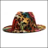 Geizige Brimhüte Leopard Zebra Fedora Hut für Frauen Männer Fedoras bk Frau Mann formale Top -Cap Damen breite weibliche männliche Jazz Caps 2 DHKBN