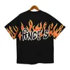 Palms korte mouwen Grote maten heren T-shirts Fire Print Hip Hop T-shirts Man Vintage Oversized T-shirt Streetwear Tee Unisex Trend Merk Jeugd Tees Vrouwen Zomer Tops