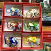 Pochettes à bijoux en gros 6 pièces superbe porte-clés éléphant cloisonné fait à la main chinois ornement de noël