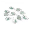 Pendanthalsband Aventurine Gemstone Peacock M￶nster Animal Shape Natural Gem Stone Teardrop Lucky Jewelry for Female Gift DN4357 D DHIF7