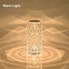 3/16 couleurs LED cristal lampe de table Rose lumière projecteur tactile romantique diamant atmosphère lumière USB LED veilleuse pour chambre