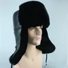 Berets LFM-02 Rex Fur Hat Male Genuine Leather Warmth Sheepskin Elderly Thickening Cap Men Bomber Hats