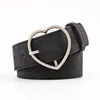 Bälten WJ87B2 Women Man Made Pu Leather Belt Heart Nubuck