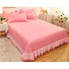 Comforters Bedding Sets Wostar Cute Princess Style Pink Quilt Cover 4-piece Luxury Double Bed Four-piece Set Duvet Sheet Pillowcase y