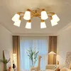 Lustres Lustre En Bois Nordique Lampe Suspendue Pour Plafond Chambre Salon Salle À Manger Cuisine Support Rotatif Éclairage LED Lumière E27