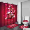 Douche gordijnen vrolijk kerstfeest waterdicht bad gordijn kerstman mat deksel toilet er polyester/ flanellen drop levering home tuin b dh5rv