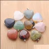 Подвесные ожерелья 25x25 мм Love Heart Natural Gemstone Pendants для серьги ожерелье из ювелирных изделий