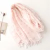 Scarves Printing Flower Style Voile Scarf Soft Pink Summer Shawl Tassels Wraps Women Muslim Hijab Fashion Long Pashmina