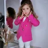 Vestes automne hiver vêtements enfant fille Blazer manteaux à manches longues vêtements pour enfants pour enfants bouton Blazers vêtements d'extérieur 10Y