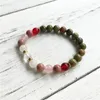 Bracelet en Rhodonite Unakite naturelle, perles de poignet, Protection spirituelle, énergie féminine, Yoga, amour rose pour femmes