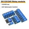 Accessoires électroniques Supplies 5V 12V 24V 1 2 4 6 Module de relais de canal avec sortie OptoCouller EQUEL WAY pour Arduino