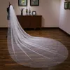 Bridal Veils Nzuk 2023 Bröllopssamling Ivory 4 meter lång paljetter Sky Star Shine Luxury Bride Headdress Matiage