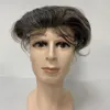 Peça de cabelo humano virgem brasileira 1b/cinza Toupee mono para homens