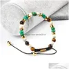 Bracelets de charme Gros bijoux de mode Arrivée 6mm Bronzite Pierre Howlite avec perles plates vertes naturelles Rame Bracelet pour cadeau Dr Dhn3D