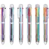 Stylos à bille 22 Pack 0.5mm 6-en-1 stylo multicolore 6 couleurs rétractable pour fournitures scolaires de bureau étudiants enfants