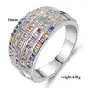 Bröllopsringar Cinily skapade Multicolor Gems Silver Plated Wholesale Sale Fashion for Women Jewelry Gift Ring Storlek 6-9 NJ98