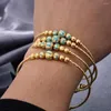 Bangle 4pcs/lot 24k Dubai Twee Gold Color Bangles armband voor vrouwen Girl African Eritrea Wedding Bridal Bangels Sieraden Verstelbaar