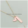 Pendentif Colliers Love You More Heart Collier Femmes Hommes Bijoux En Acier Inoxydable Chaîne En Or Rose Longue Barre Déclaration Ensemble Demoiselle D'honneur D Dh2Px