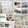 Window Stickers Matte Frosted Decorative Film Privacy Static Cling Self Adhesive Decals For UV Blocking Heat Control Glass StickersWindow