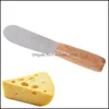 Cheese Tools Stainless Steel Cutlery Butter Spata Wood Knife Dessert Jam Smear Portable Travel Party Breakfast Tool Drop Delivery Ho Otscy