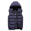 Men's Vests Mcikkny Men Winter Down Vest Hooded Thermal Waistcoats For Male Sleeveless Jackets Detachable Hat Plus Size L-3XL
