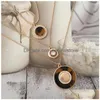 Pendant Necklaces Bohemia Classic Gold Color Plating Elegant Marble Round Disc Layered Necklace For Women Gorgeous Party Decoration Dhh5I