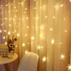 Decorações de Natal LED LED Snowflake String Curtain Fairy Fair impermeável Lâmpada de picada para festa Decoração de férias de casamento