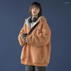 Women's Hoodies Harajuku Casual Women Ladies Sweatshirt Zip-up Coats Loose Vintage Solid Color Long Sleeve Hooded Pockets Jacket