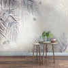 Wallpapers aangepaste po muur muurschildering moderne hand geschilderd abstract kunstplant blad 3d slaapkamer woonkamer tv achtergrond achtergrond behang wallpaper