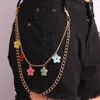 Gürtel Hosenkette mit farbenfrohen Blumen Dangle Decor Wallet Charme Jeans Taschenketten Hip Hop Rock für Frauengürte