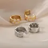 Boucles d'oreilles créoles en Zircon pour femmes, bijoux gothiques, couleur argent, tendance, Piercing, cadeau de noël, 2023