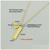 Anhänger Halsketten Liebe dich mehr Herz Halskette Frauen Männer Schmuck Edelstahl Roségold Kette Lange Bar Statement Set Brautjungfer D Dh2Px