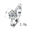 Bagues de cluster Mode S925 Estampillé Sier Couleur Femmes Bague De Mariage Bijoux Plaqué De Haute Qualité Simple Cristal Cz Drop Livraison Dhwl7