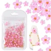 Nagelkonstdekorationer 2G/Bag 3D Pink Flower Smycken Mixed Size Steel Ball Supplies For Professional Accessories Diy Manicure Design D DHQES