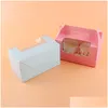 Gift Wrap 5Pcs/Lot 2 Cup Baking Transparent Cake Box With Fixed Bottom Tray Diy Wedding Party Dining Decor Suppliesgift Drop Deliver Dhvx9