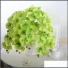 Fiori decorativi Ghirlande 8 teste Singolo ramo Simulazione di plastica artificiale Fiori secchi Matrimonio Festa di compleanno Celebrazione Suppl Dhk5S