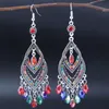 Dangle Boucles D'oreilles Lustre Kymyad Vintage Cristal Pour Les Femmes En Forme De Goutte D'eau Longue Ethnique Coloré Perles Gland Chaînes Déclaration Boucles D'oreilles D