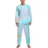 Slaapkleding voor heren Red Tie Dye Pyjamas Hippy Swirl Print mannelijke lange mouw coole pyjama sets 2 -delige esthetische lente verjaardag cadeau