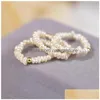 Anneaux De Mariage Ins Bague De Perle Naturelle Cuivre D'eau Douce Plaqué Or 18 Carats Perles De Millet Doigt Cercle Extensible Femme Fille Bijoux Drop De Dhw8O