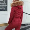 Dames Trench Coats Winter Winter Warm Hooded Jumpsuits Parkas Zipper Overalls Tracksuits One Piece Ski Suit Women Jackets