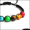 P￤rlstr￤ngar 8mm stora p￤rlor 7 chakra armband yoga healing nce ￶vernaturliga lava reiki stenar kvinnor smycken droppleverans armband dhrmv