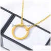 Collane con ciondolo Dainty Small Eternity Karma Collana Regalo di amicizia Semplice cerchio rotondo Fascino Girocollo Laurea Gioielli Donna Dro Dhy1R