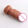 Masajeador para adultos, extensor de pene realista, funda reutilizable de silicona para agrandar el pene, funda para retrasar la eyaculación, Juguetes sexuales para hombres de 19CM