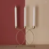 Bougeoirs Style nordique 3D chandelier support métallique pièce maîtresse de mariage candélabre dîner décor à la maison N26 20 goutte