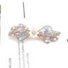 Flower Hair Barrettes Ribbon Women's Fashion Full Diamond Crystal Hairpin Hair Clips Female Alloy Big Hairpins Headbonad 1359